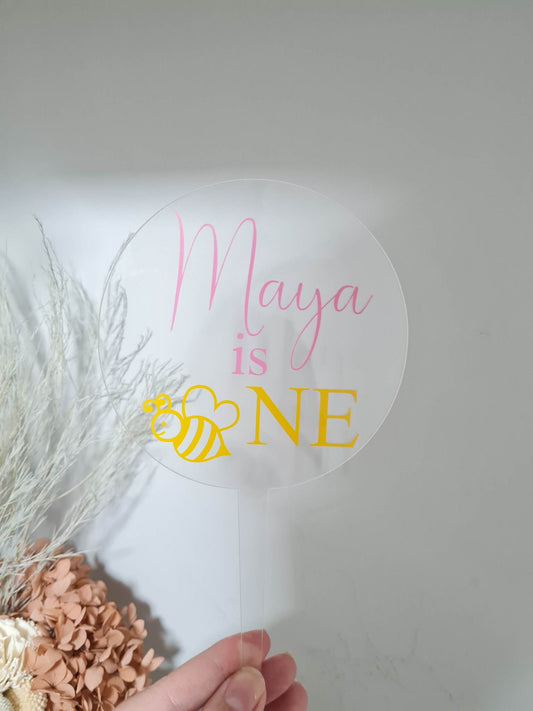 Bee 1st Birthday Cake Topper