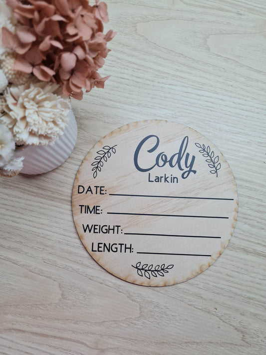 Hello World Plaque with Name and Leaves