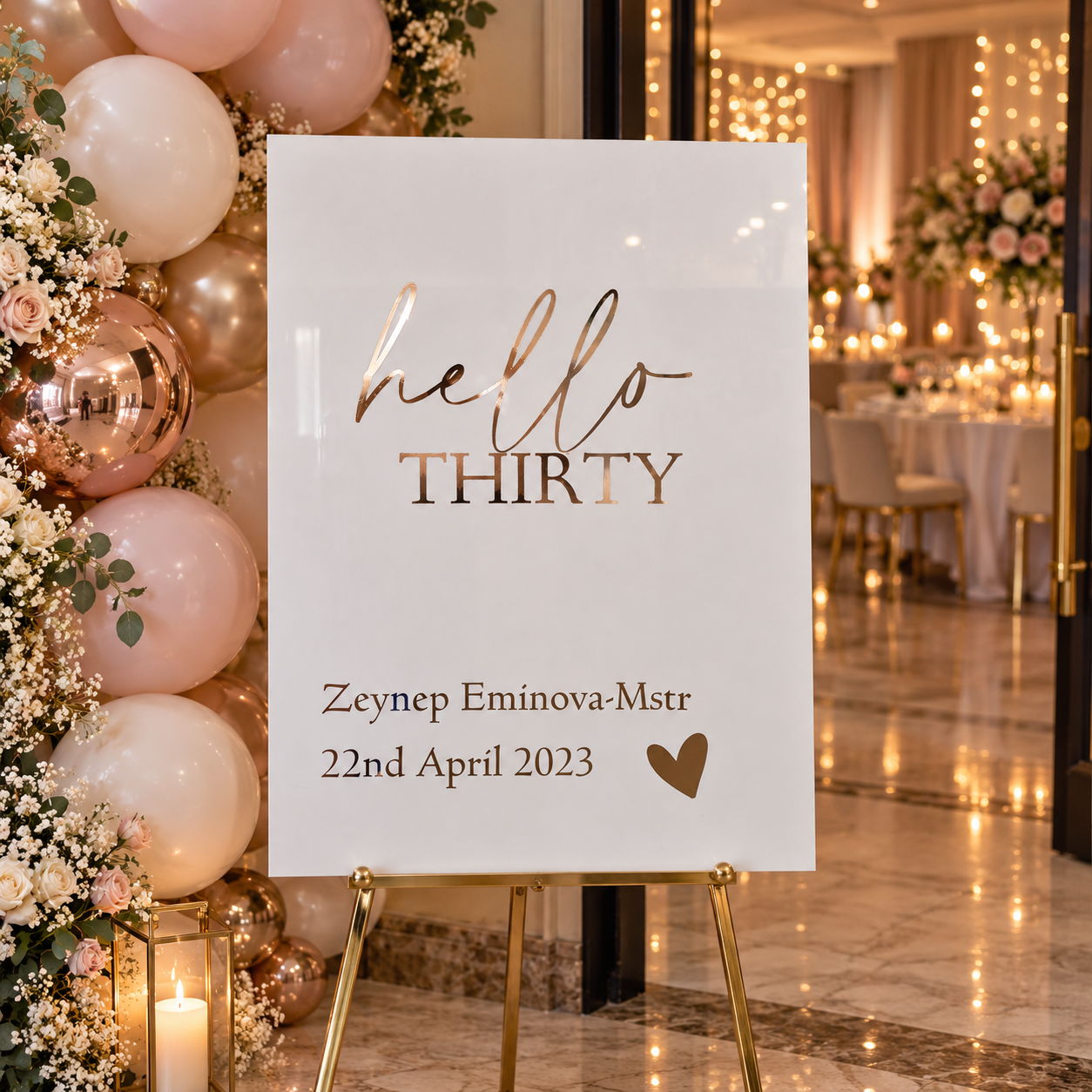 Personalised Birthday Welcome Sign – Hello Age Design