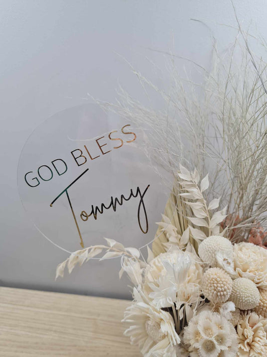 God Bless (Baptism) Cake Topper