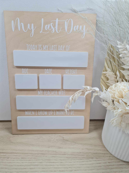 First and Last Day of Board Ply White