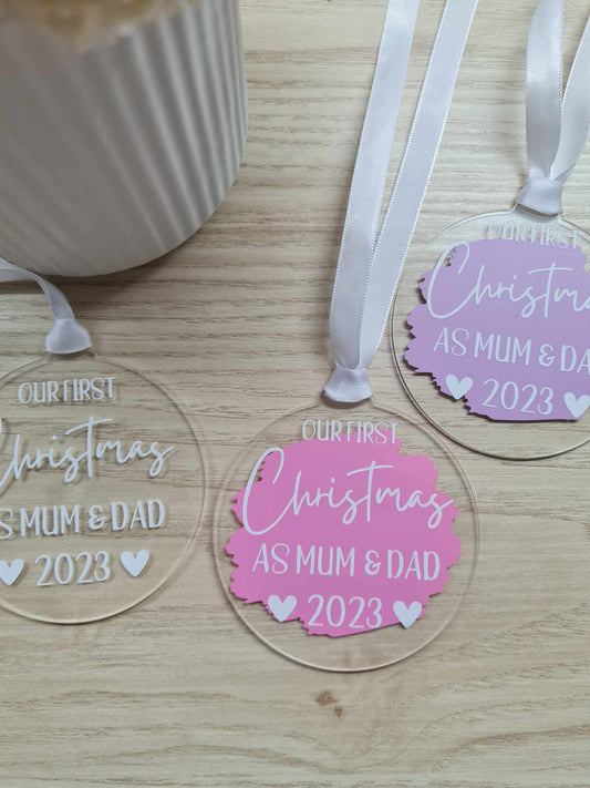 Christmas Bauble - New Mum and Dad Design