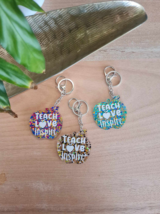 Teach Love Inspire Apple Keyrings