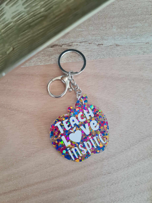 Teach Love Inspire Apple Keyrings