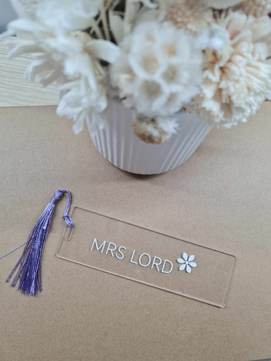 Bookmark - Name and Flower