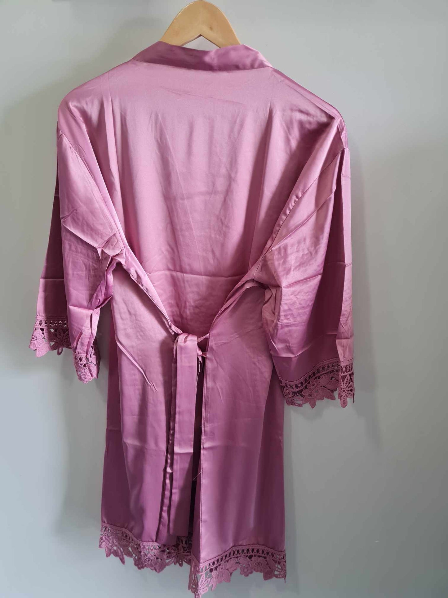 Satin Lace Robes - Dusty Rose