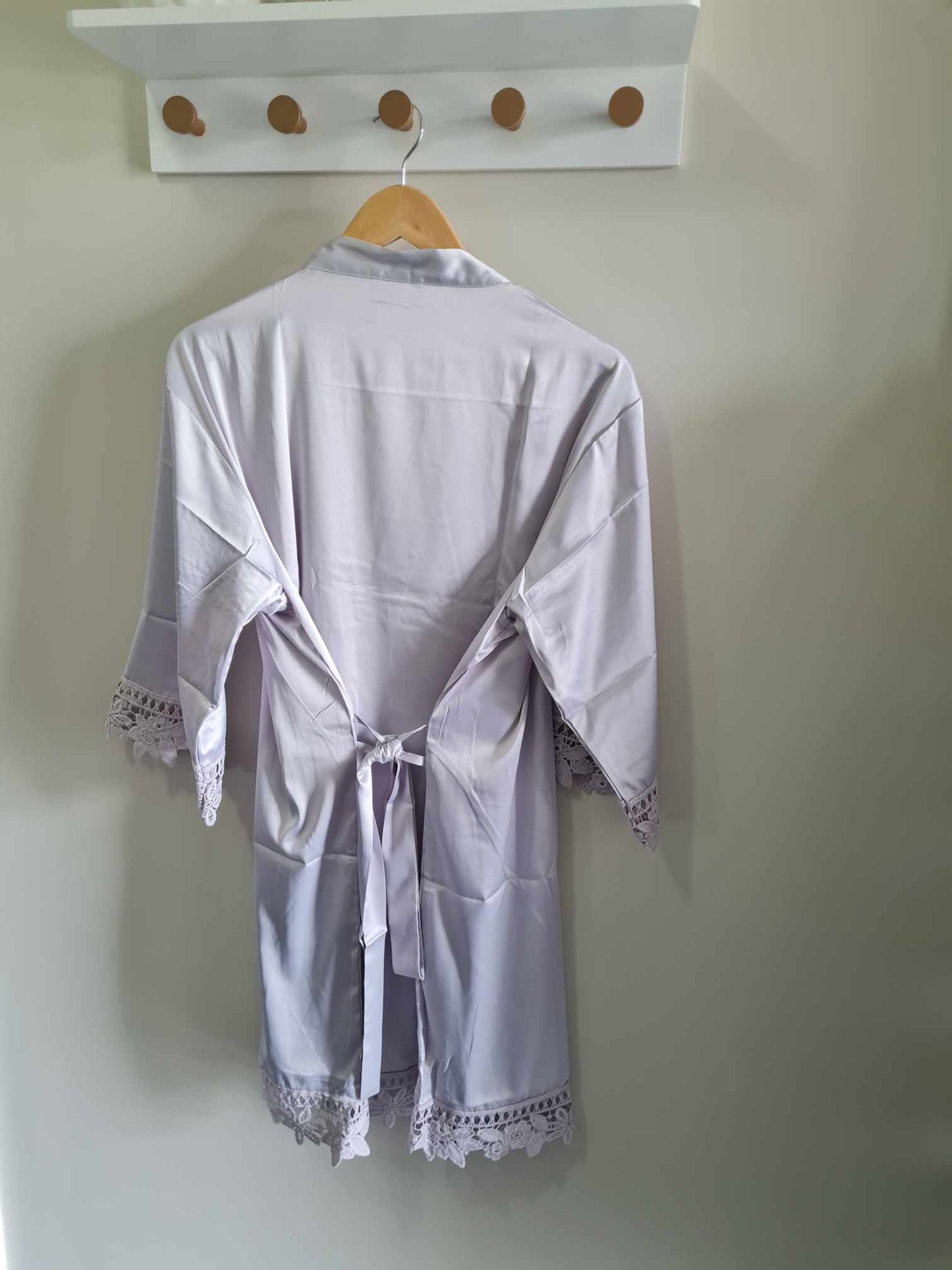 Satin Lace Robes - Silver