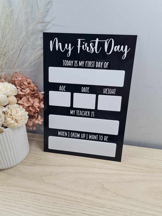 First and Last Day of Board Acrylic Black