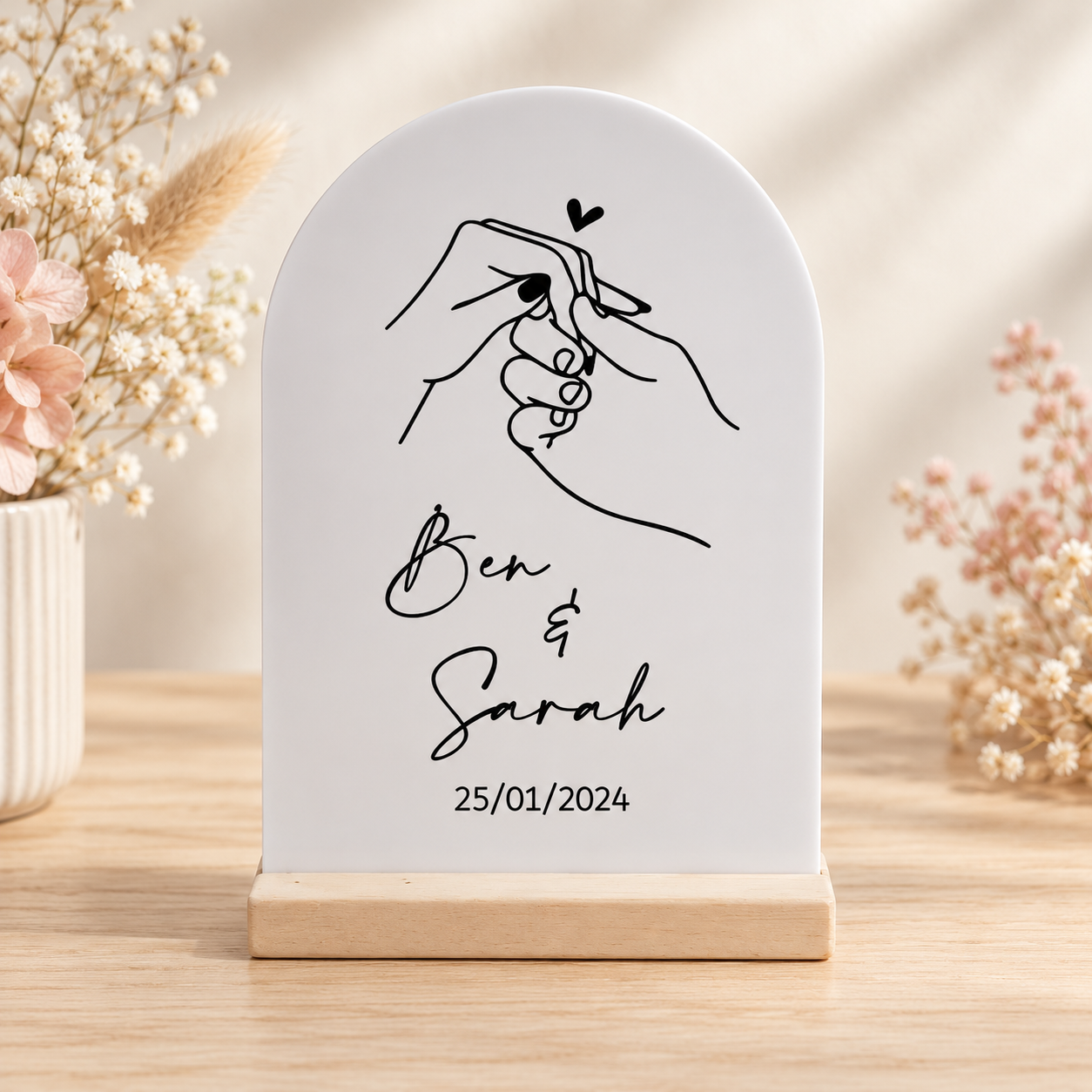 Personalised Holding Hands Anniversary Sign