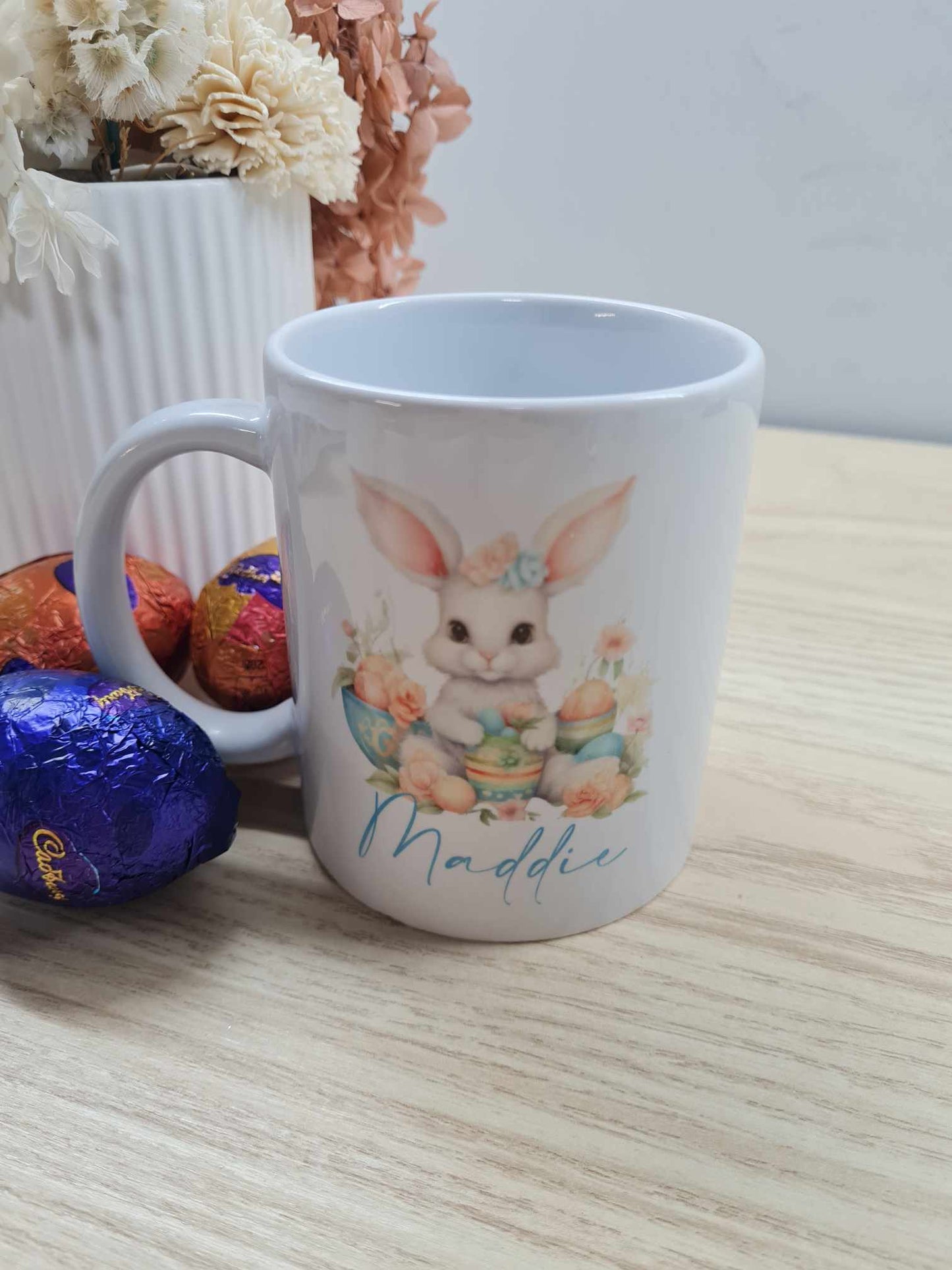 Easter Bunny Floral Mug