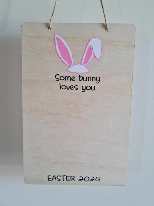 Some Bunny Loves You, Easter Foot Print Plaque