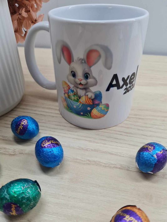 Boy Bunny with Eggs Mug