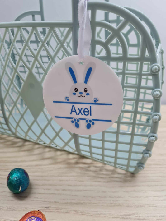 Round Boys Monogram Easter Bag Tag
