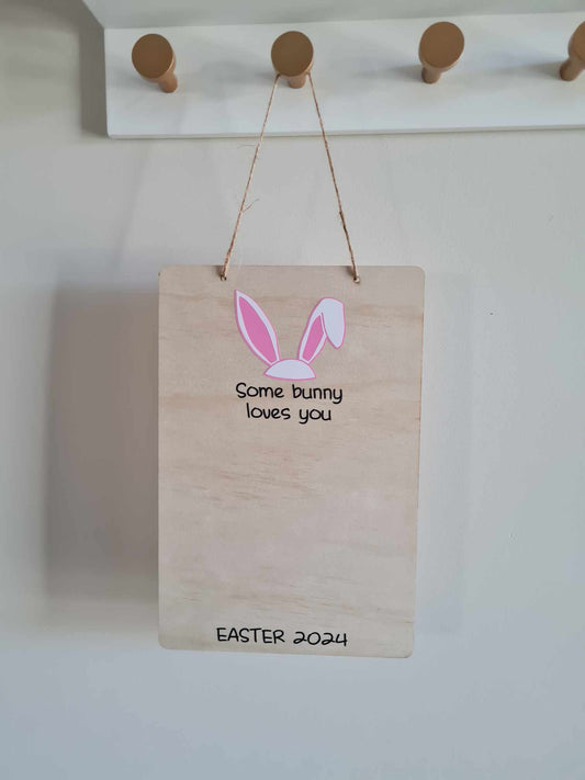 Some Bunny Loves You, Easter Foot Print Plaque