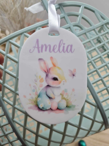 Sitting Bunny Easter Bag Tag