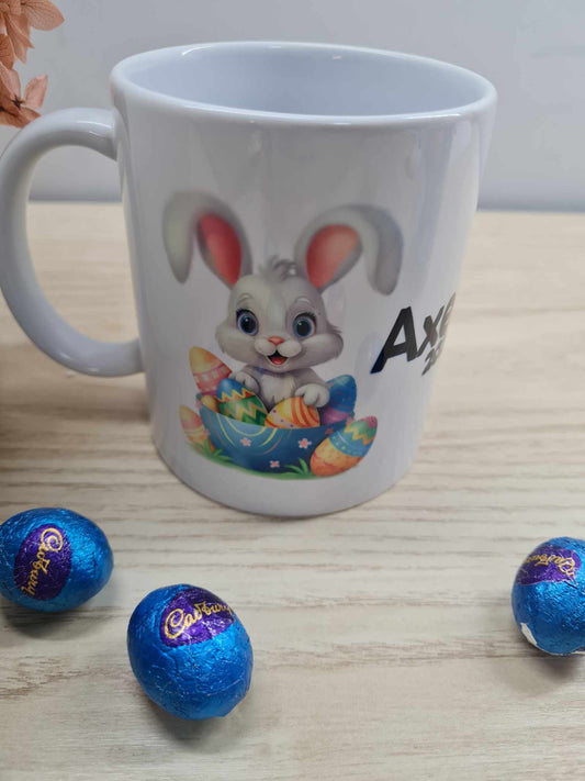 Boy Bunny with Eggs Mug