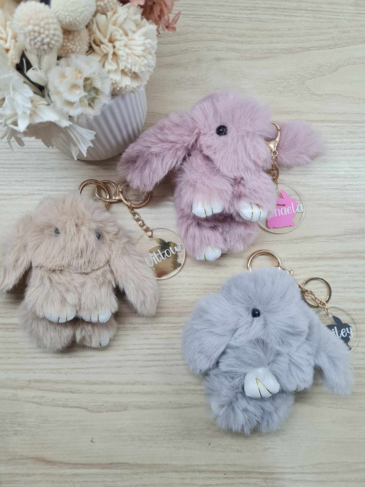 Fluffy Bunny Keyrings