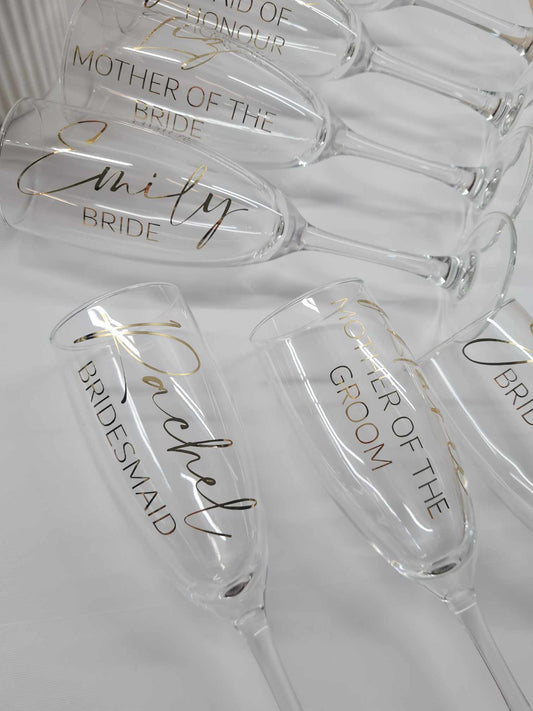 Flute Glass with Title