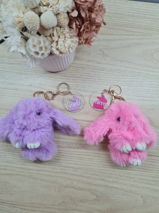 Fluffy Bunny Keyrings