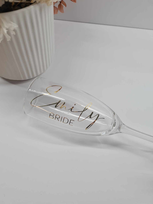 Flute Glass with Title