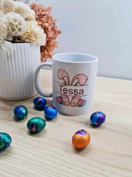 Easter Girl Bunny Monogram Mug