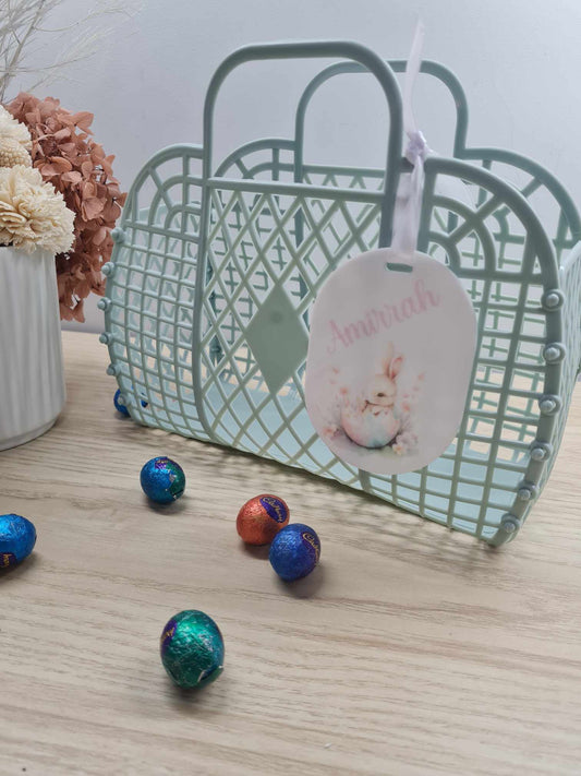 Bunny in Egg Easter Bag Tag