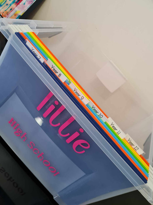 School Work and Memory Box - High School