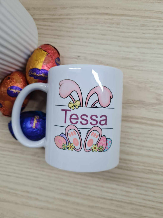 Easter Girl Bunny Monogram Mug