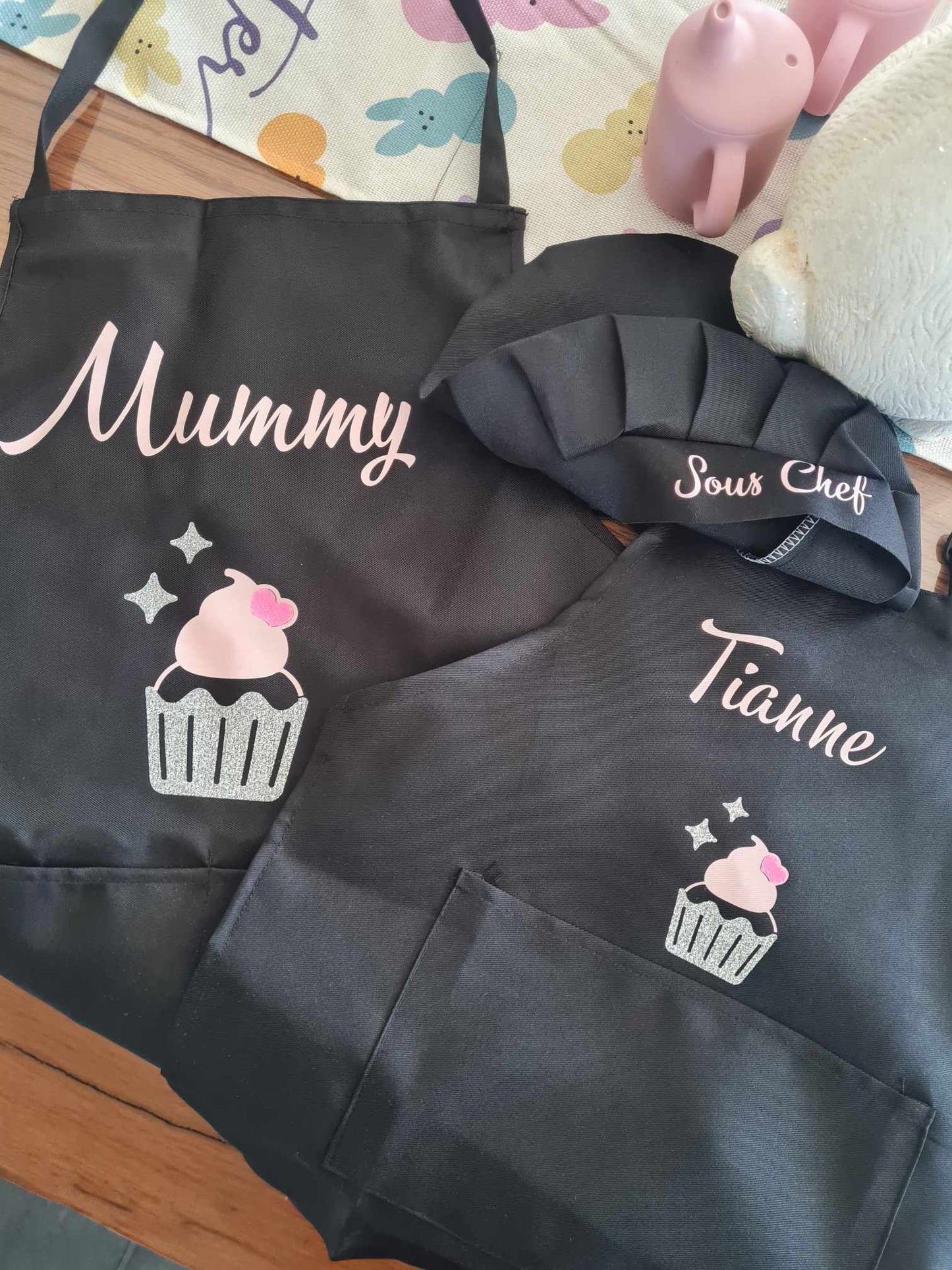 Adult Apron (Matching to kids apron + hat)