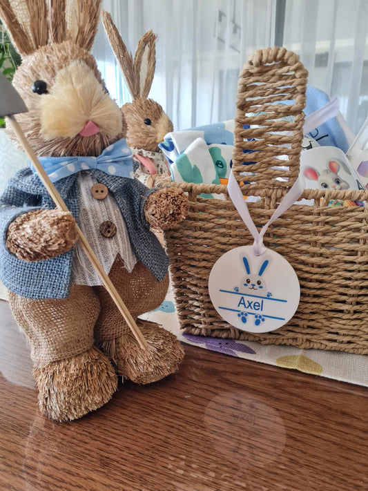 Round Boys Monogram Easter Bag Tag