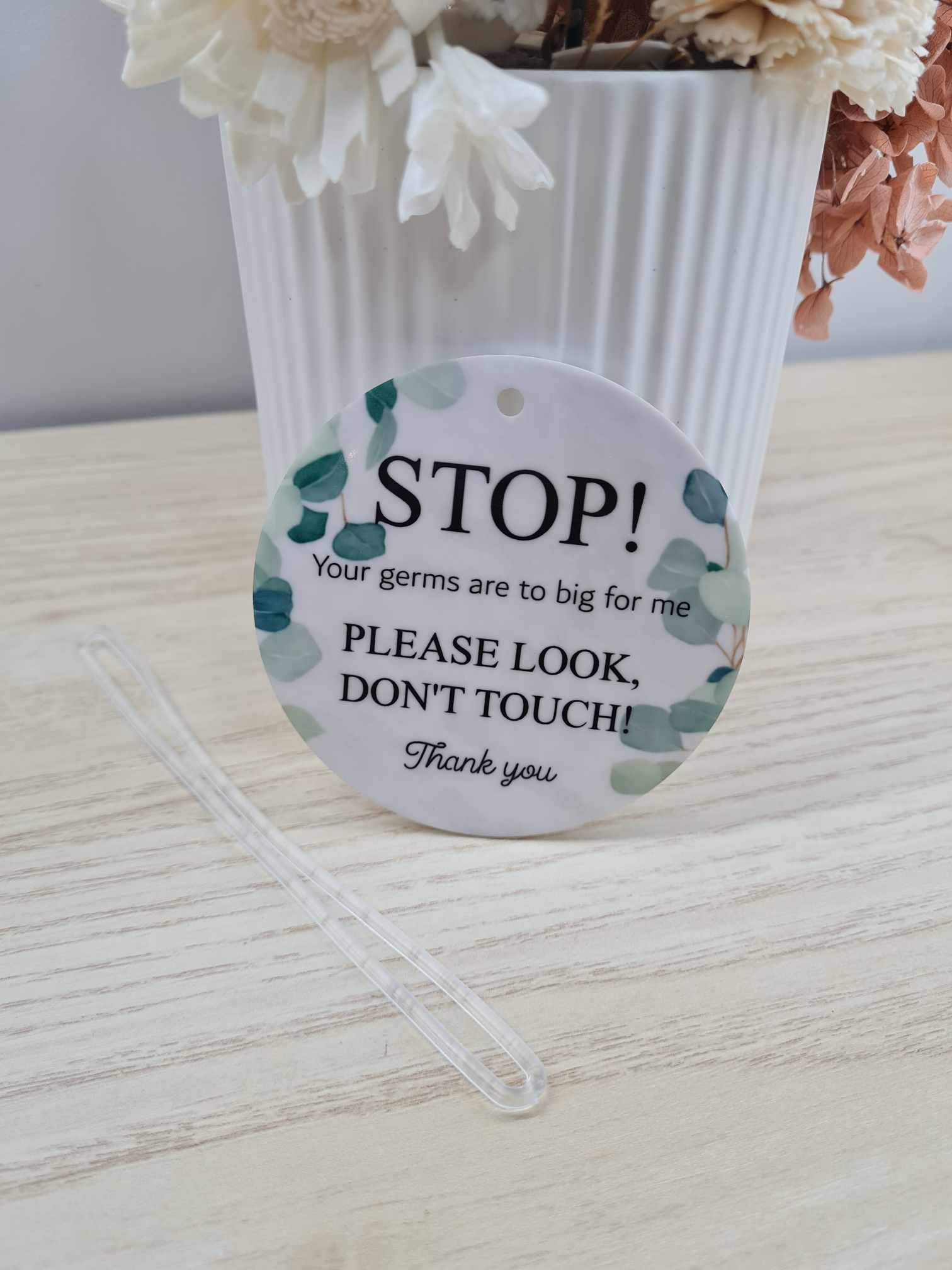 Stop Don t Touch Pram Sign Leaves StyleYourWayCreations stop-don-t-touch-pram-sign-leaves-styleyourwaycreations