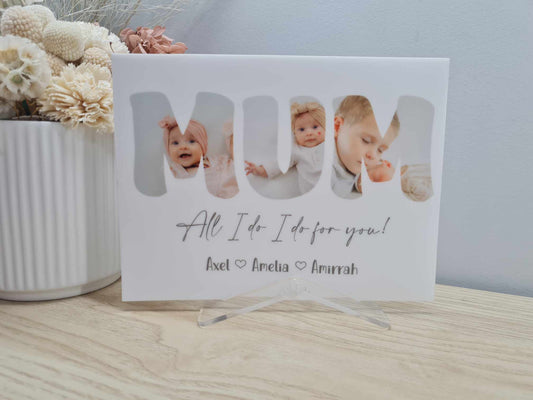 Mum Photo with Personalised Message Plaque