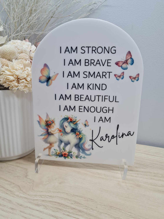 Fairy and Unicorn Affirmation Plaque