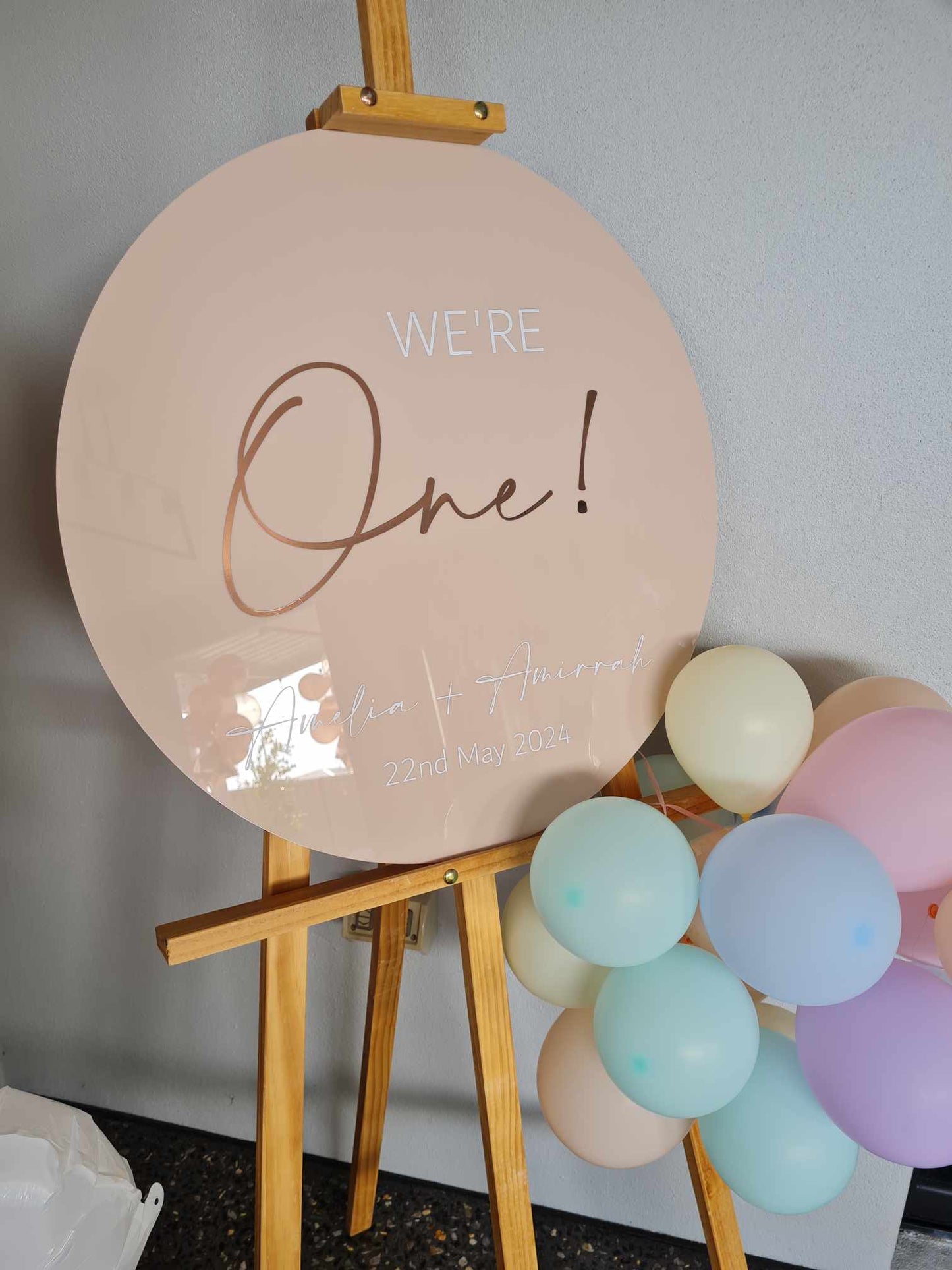 HIRE - First Birthday Round Sign 60cm