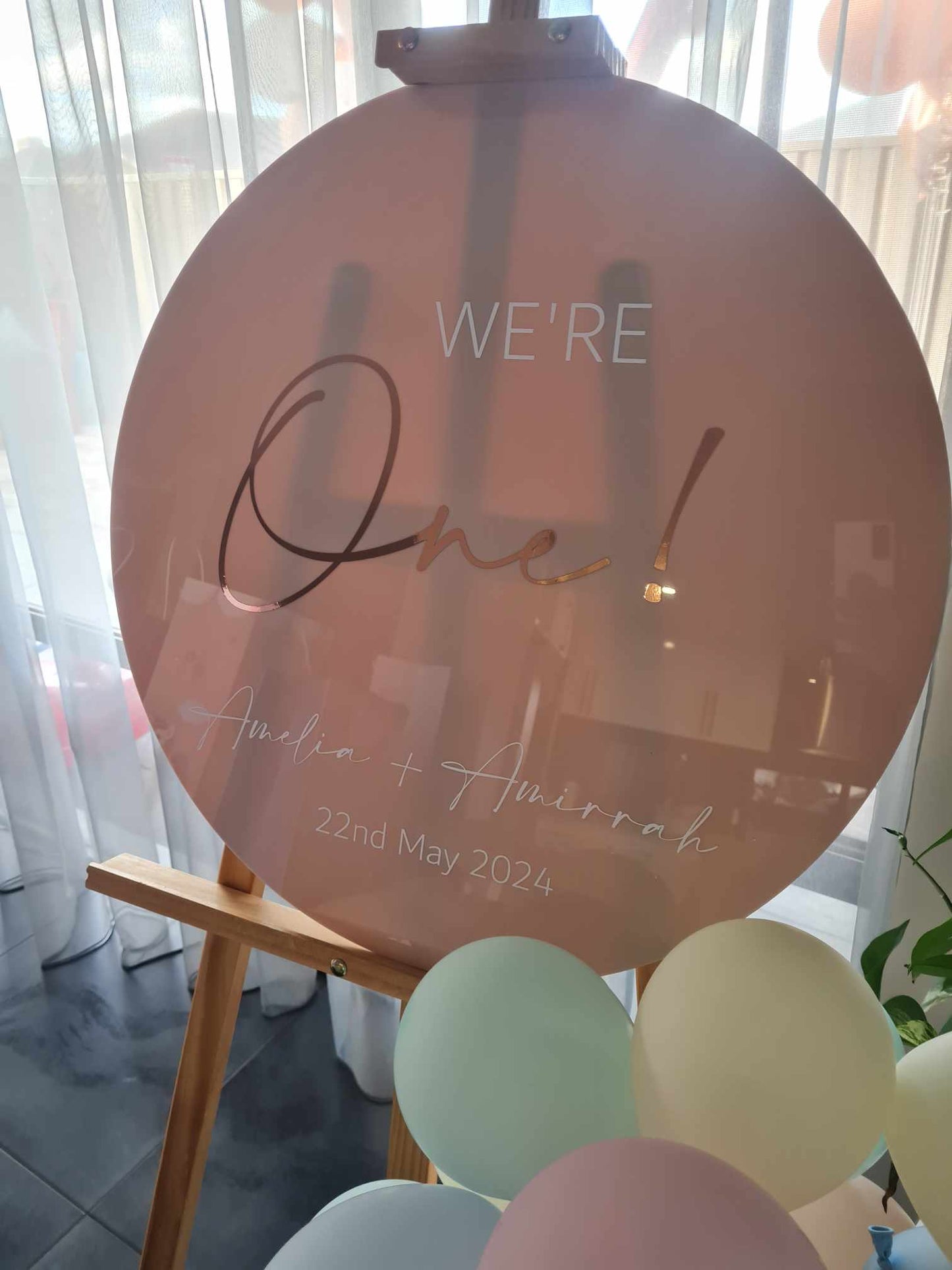 HIRE - First Birthday Round Sign 60cm