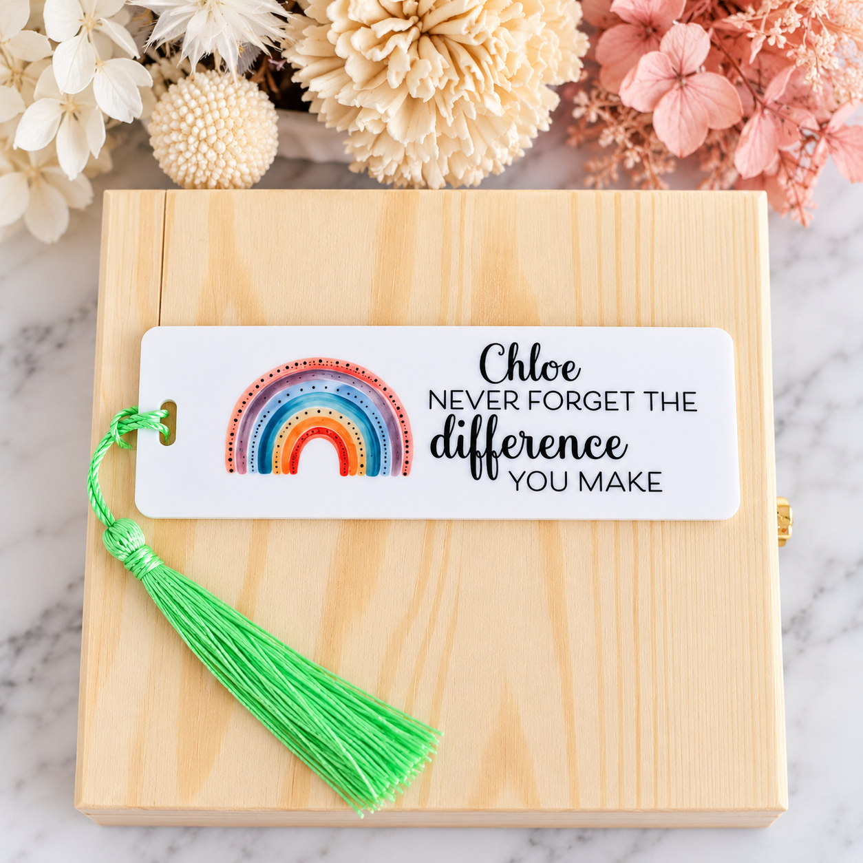 Personalised Difference You Make Aluminium Bookmark