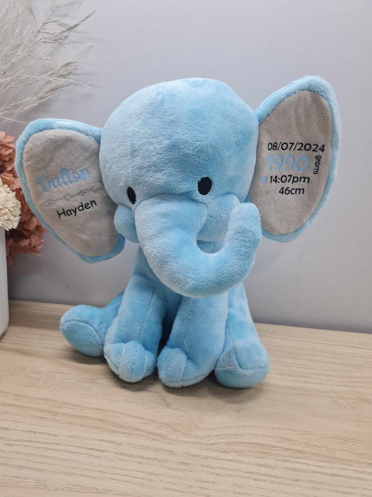 Baby Birth Detail Elephant - Blue Light Ear