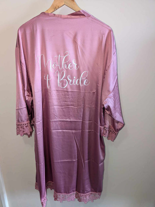 Satin Lace Robes - Dusty Rose