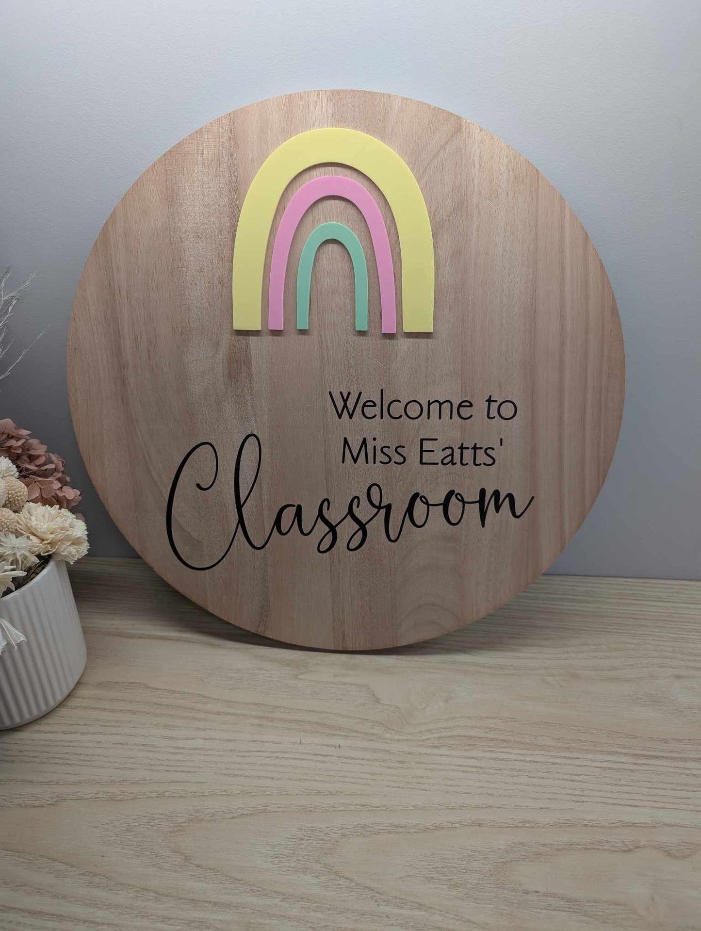 Teacher Classroom Door Sign 40cm Wood