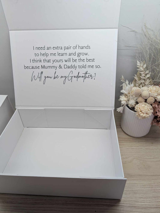 Magnetic gift box - Will you be our Godparents