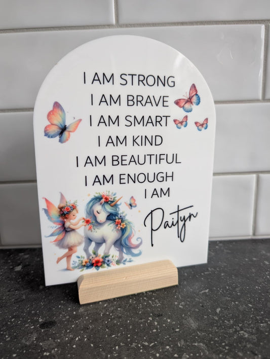 Fairy and Unicorn Affirmation Plaque