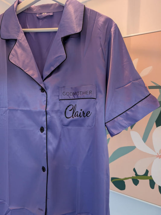 Satin Night Shirt - Short Sleeve