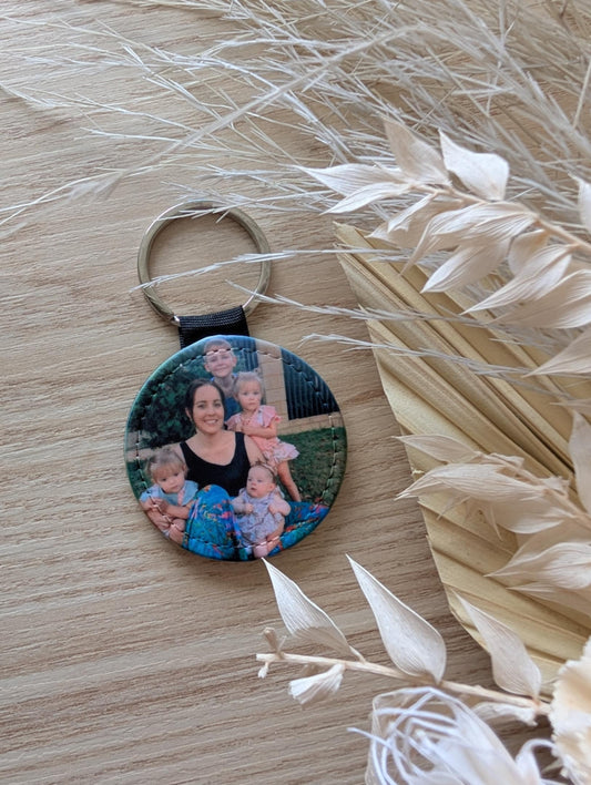 Round Photo Keyring