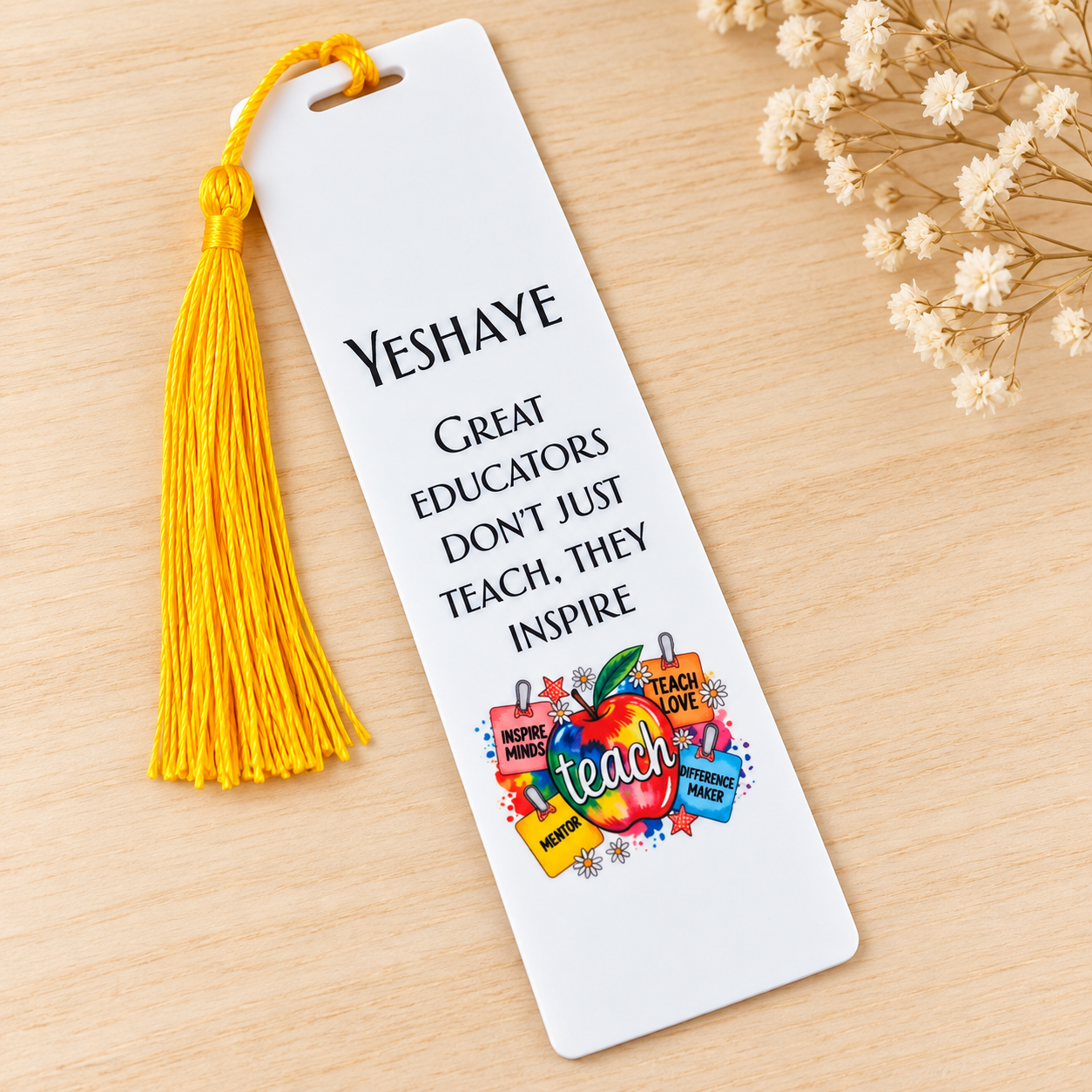 Personalised Great Teachers & Educators Inspire Aluminium Bookmark