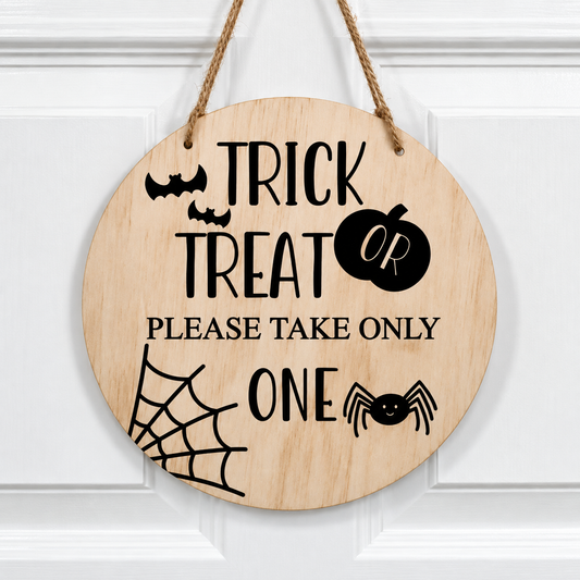 Personalised Halloween Trick or Treat Door Sign