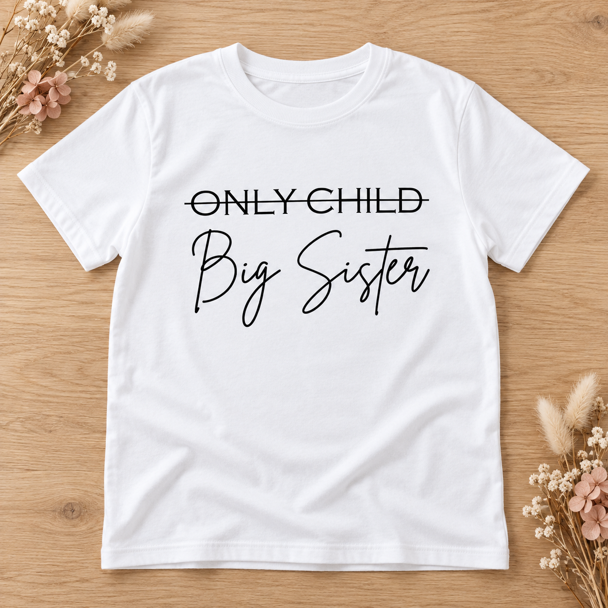 Only Child to Big Brother / Big Sister Pregnancy Announcement Shirt