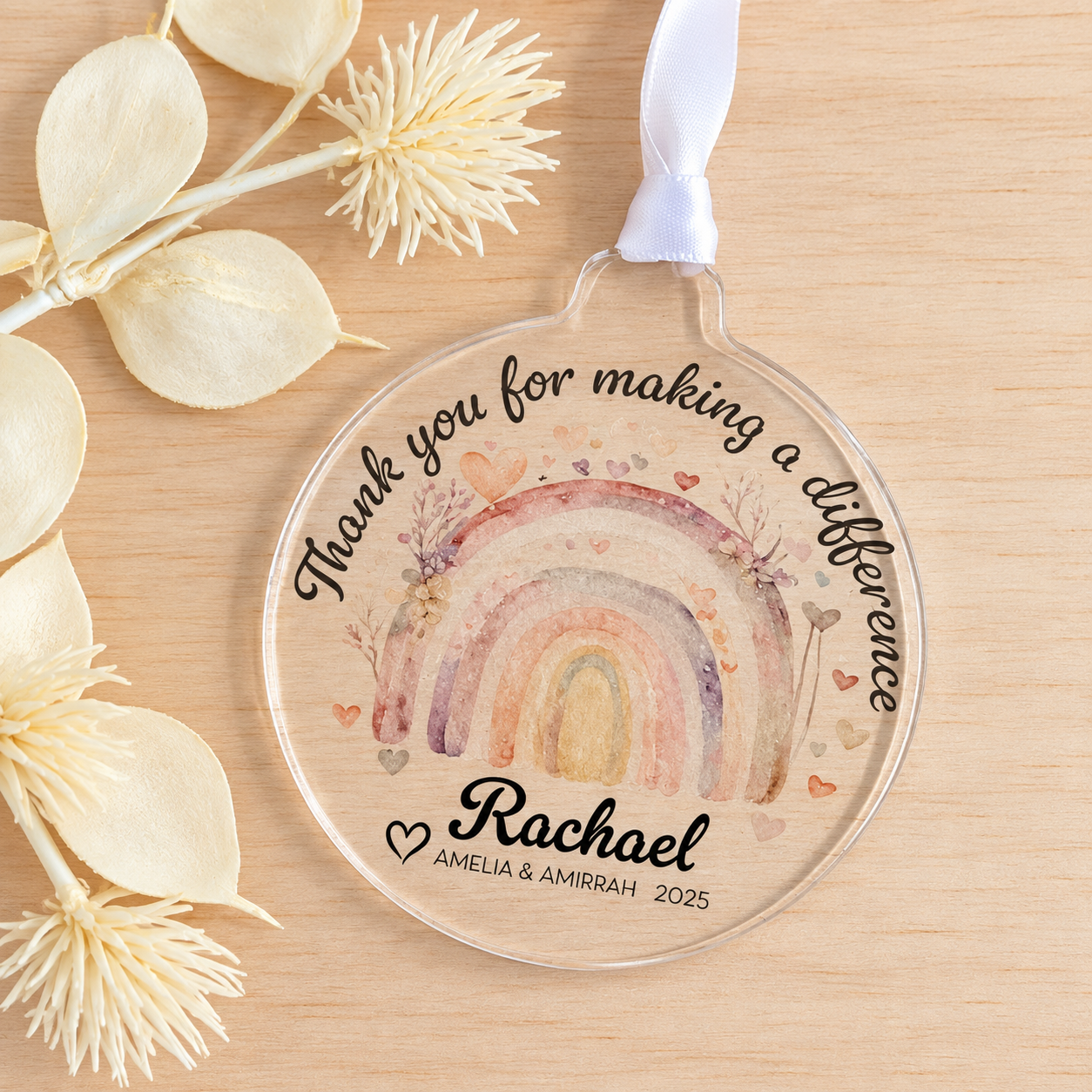 Personalised Thank You Teacher Christmas Bauble