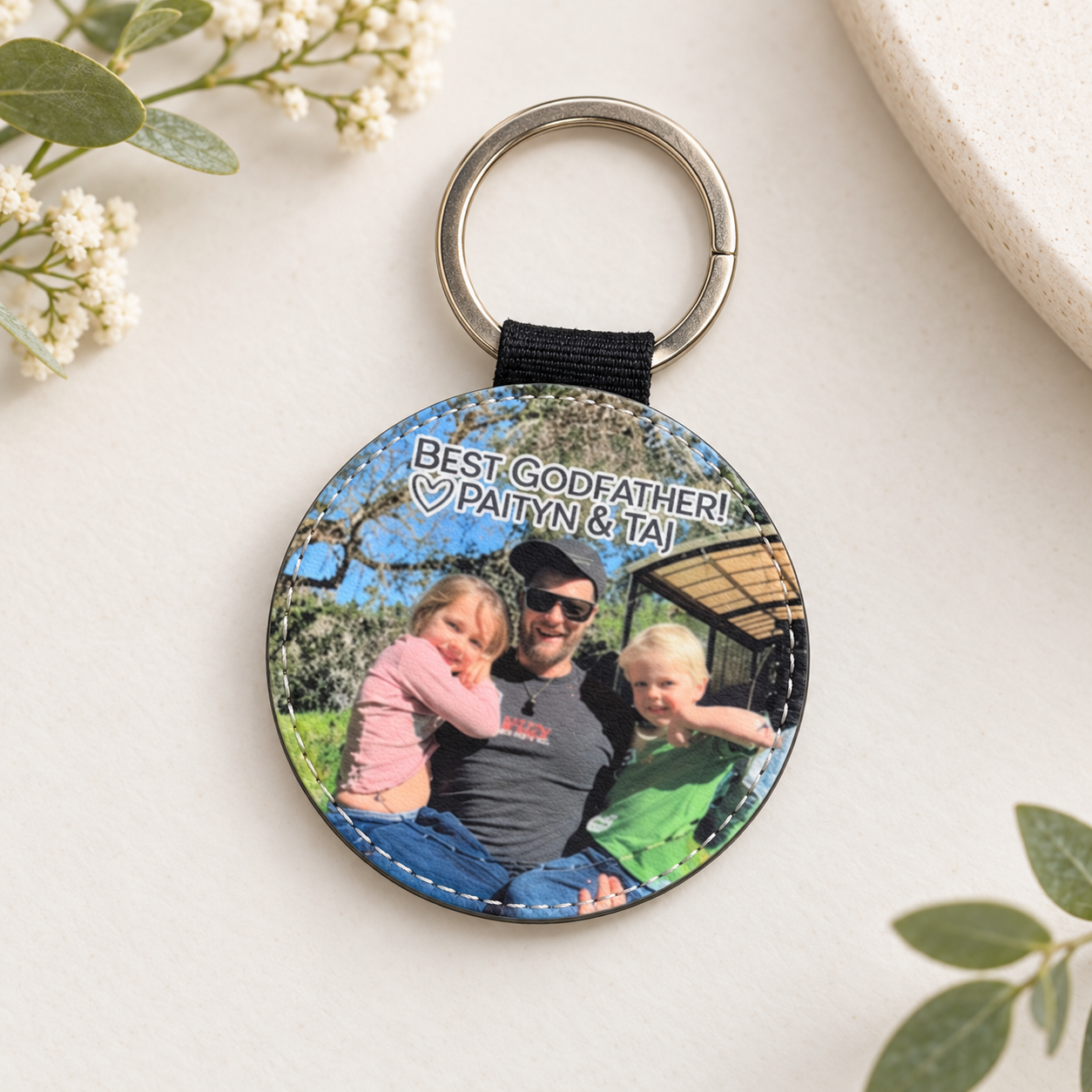 Personalised Best Ever Photo Keychain – Godparent Design