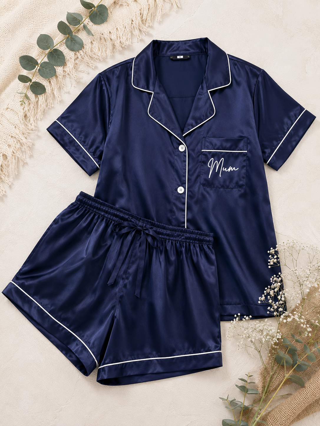 Personalised Satin Short Set Pyjamas