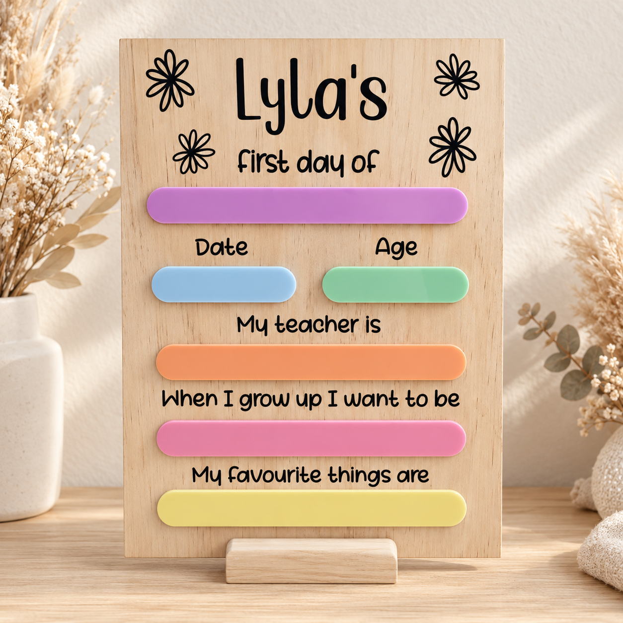 First & Last Day Board – Floral Pastel